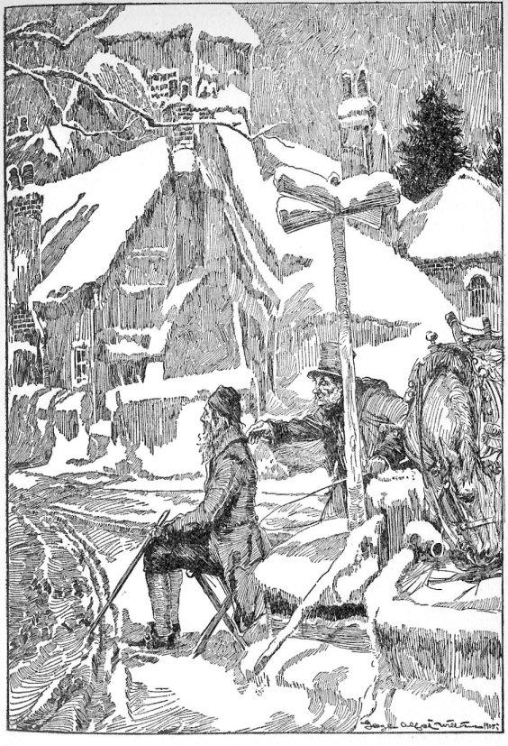 "That's the way I found him, sitting by the roadside! Upright as a milestone." From The "Cricket on the Hearth," by Charles Dickens. Project Gutenberg. (Public Domain)