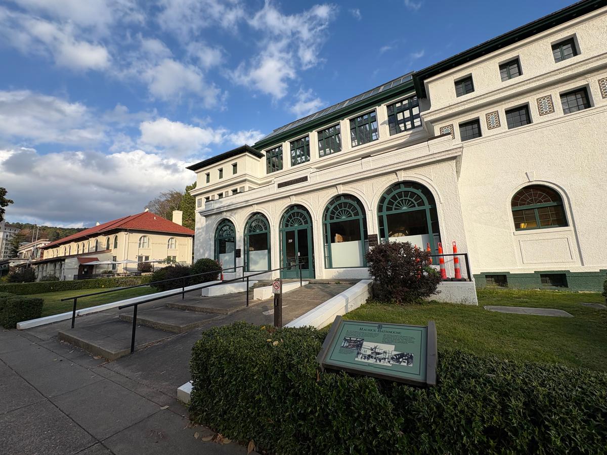 Maurice Bathhouse, which opened in 1912 and closed in 1974, is undergoing major renovations. (Deena Bouknight)