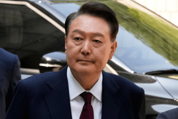 Ousted South Korean President Yoon Suk Yeol, who is facing charges of orchestrating a rebellion when he declared martial law on Dec. 3, 2024, arrives to attend his trial at the Seoul Central District Court in Seoul, South Korea, on May 12, 2025. (Ahn Young-joon, Pool/AP Photo)