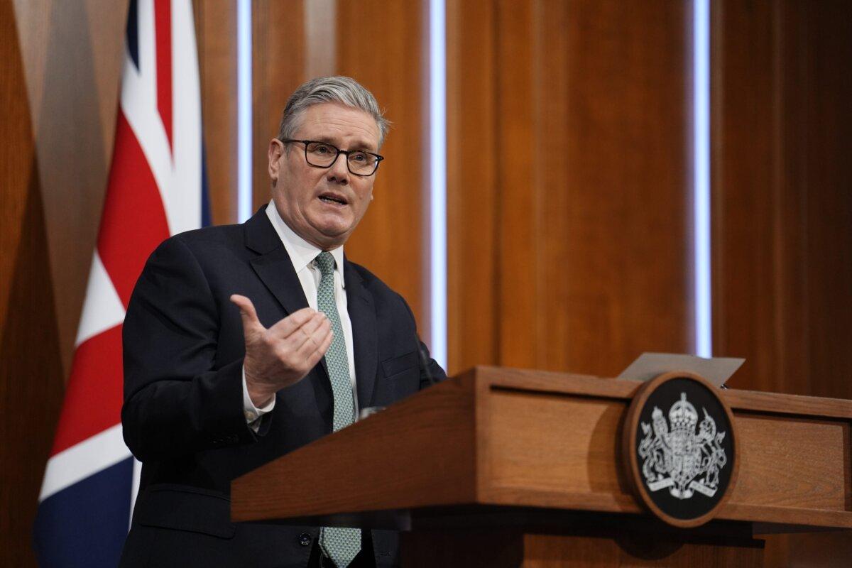 British Prime Minister Keir Starmer addressed President Donald Trump’s threats to ramp up tariffs until a deal is reached for the United States to buy Greenland, on Jan. 19. 2026. (Jordan Pettitt/PA)
