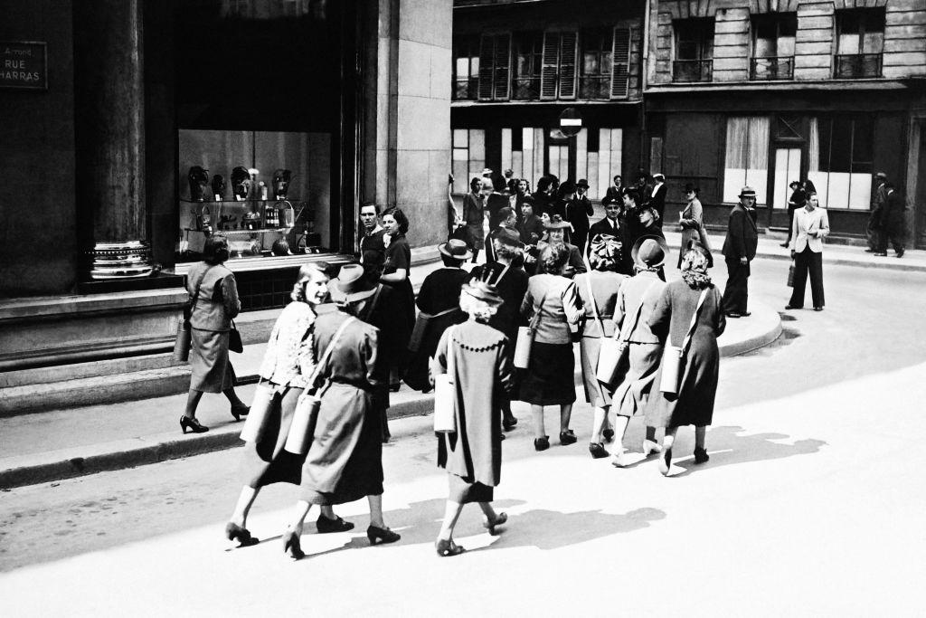 People walking the streets of Paris in September 1939. (AFP via Getty Images)