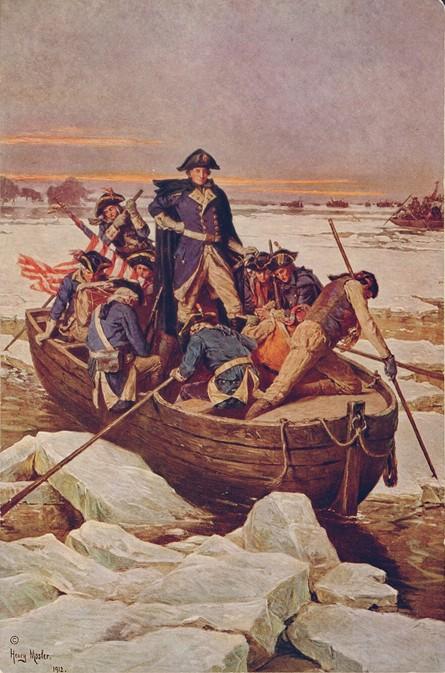 “George Washington Crossing the Delaware River,” circa 1912, by Henry Mosler. Library of Congress. (Public Domain)