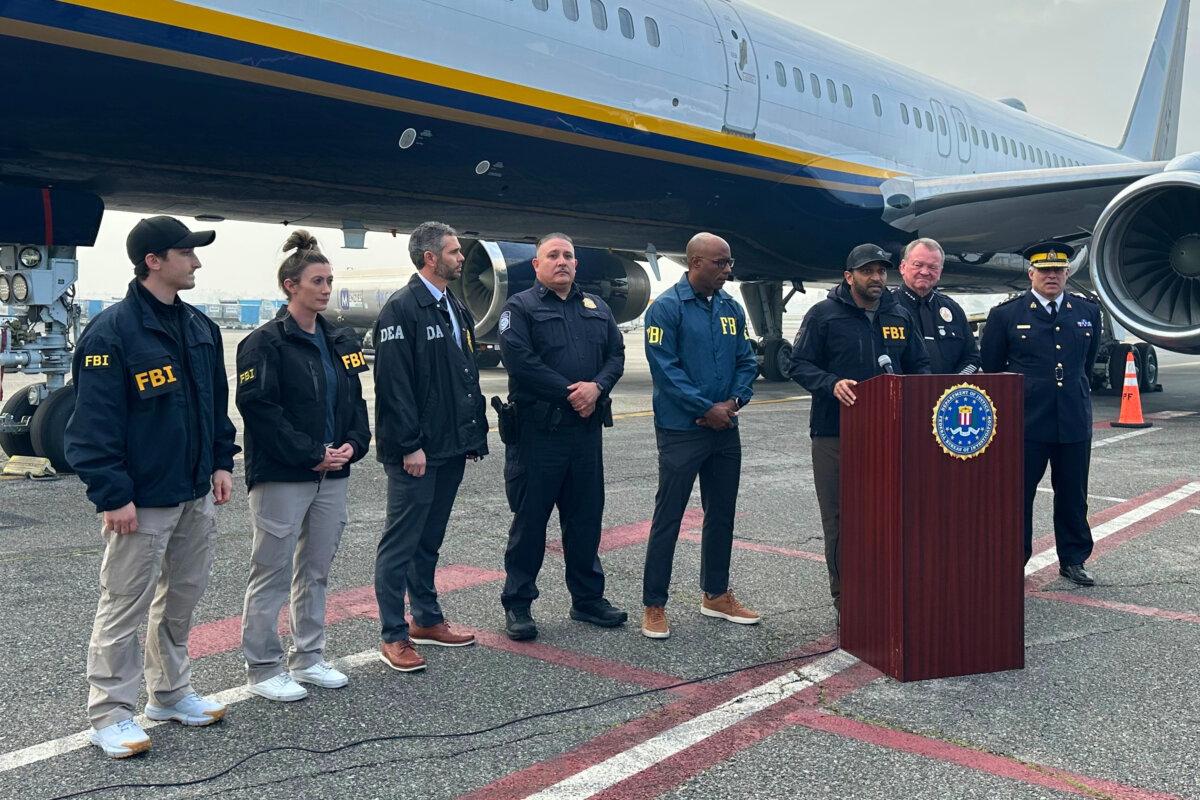 FBI Director Kash Patel speaks during a news conference about the arrest of former Canadian Olympian Ryan Wedding on multinational drug trafficking charges in Ontario, Calif., on Jan. 23, 2026. (AP Photo/Amy Taxin)
