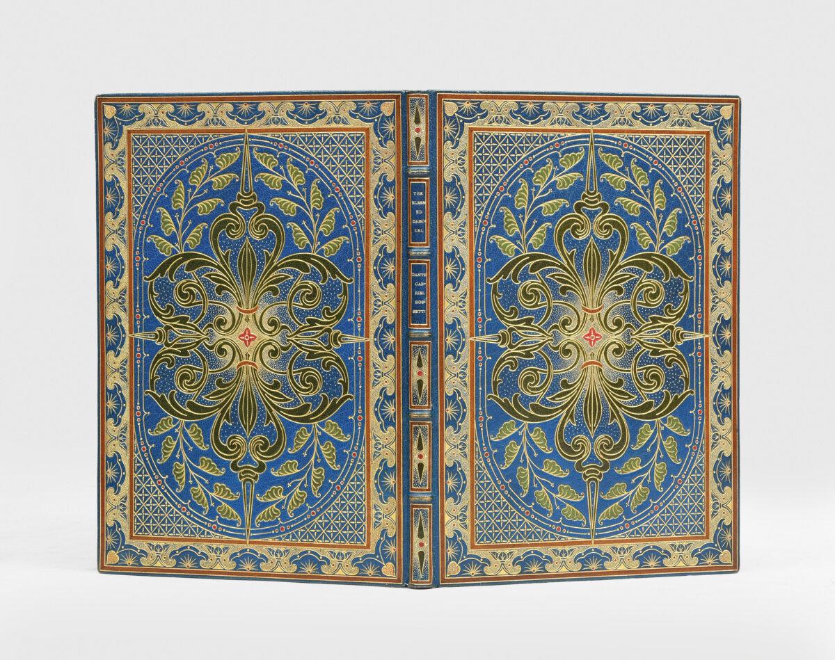 Illuminated vellum manuscript of "The Blessed Damozel," created by calligrapher Alberto Sangorski (1862–1932) for the luxury bookbinding firm Robert Riviére & Son. (Courtesy of Peter Harrington)