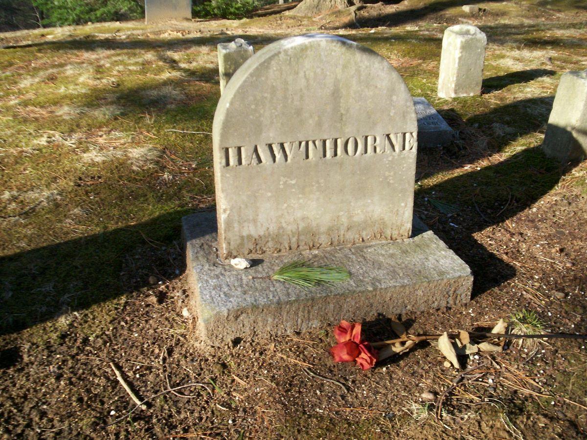 Grave of Nathaniel Hawthorne at Sleepy Hollow, Concord, Mass. (Public Domain)