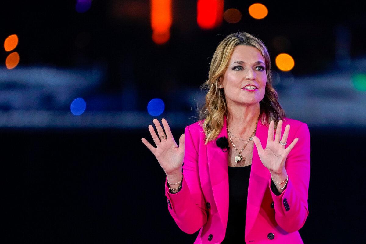 Moderator Savannah Guthrie speaks during an NBC News Town Hall with President Donald Trump at Perez Art Museum Miami in Miami on Oct. 15, 2020. (Evan Vucci/AP Photo)