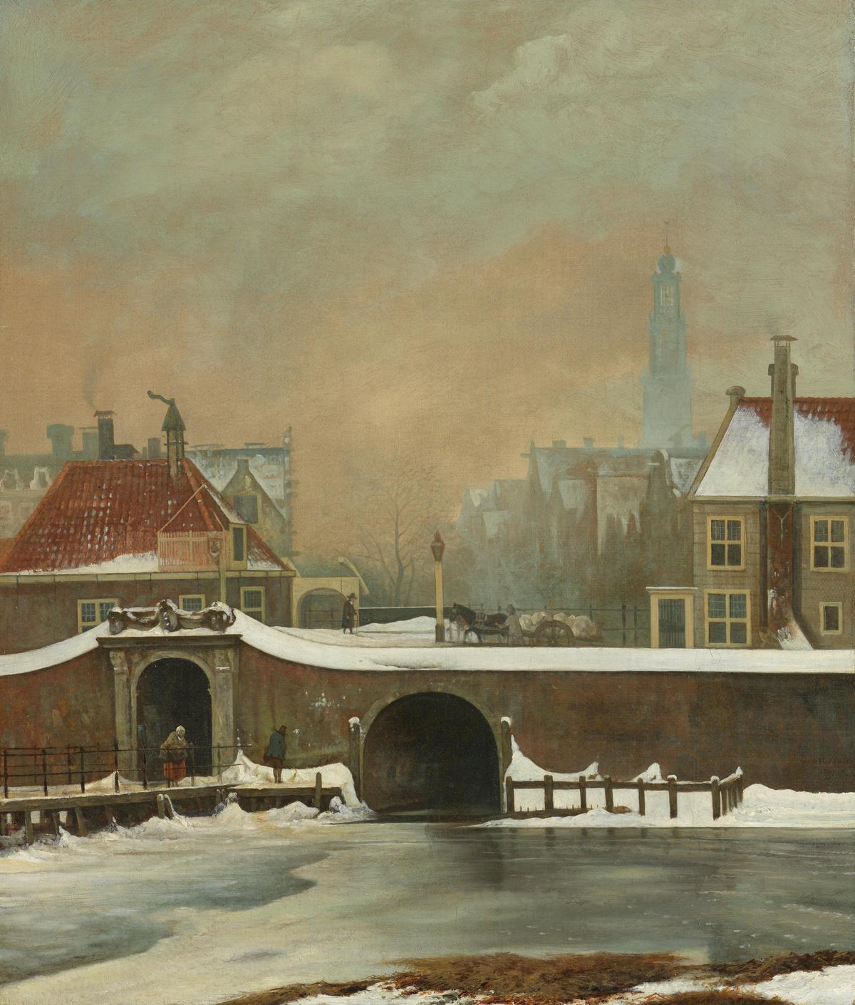 "The Window Gate in Amsterdam," 1809, by Wouter Johannes van Troostwijk. Oil on canvas; 22 7/16 inches by 18 7/8 inches. Rijksmuseum, Amsterdam. (Public Domain)