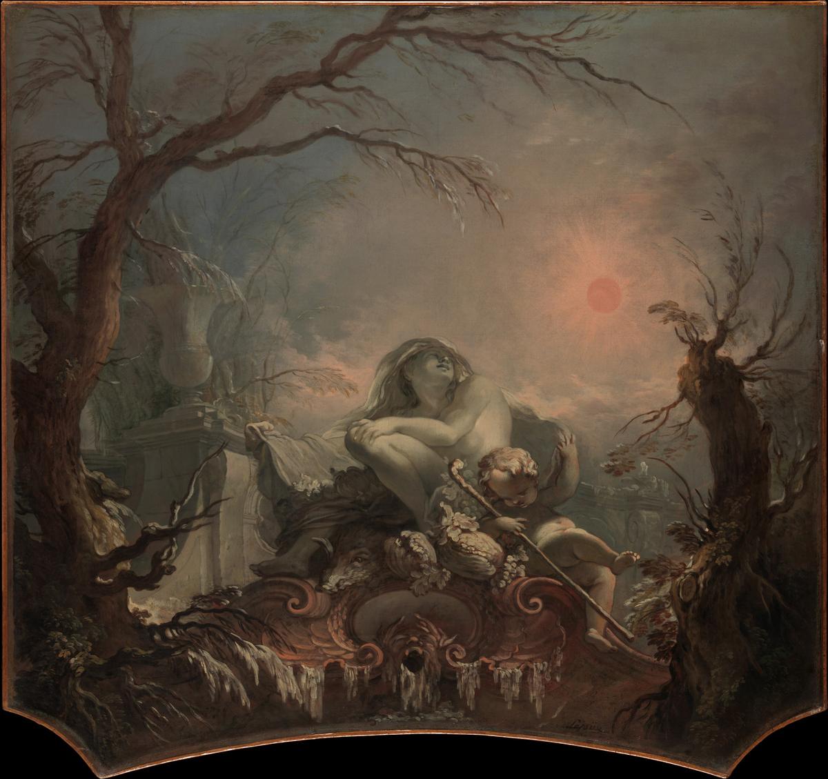 "Allegory of Winter," 18th century, by Jacques de La Joue the Younger. Oil on canvas; 39 1/4 inches by 41 5/8 inches. Metropolitan Museum of Art, New York City. (Public Domain)