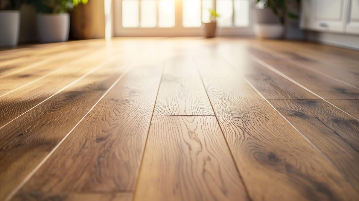 Laminate flooring combines a protective topcoat, decorative image layer, and fiberboard core to create a durable, affordable surface. (Sach336699/Shutterstock)