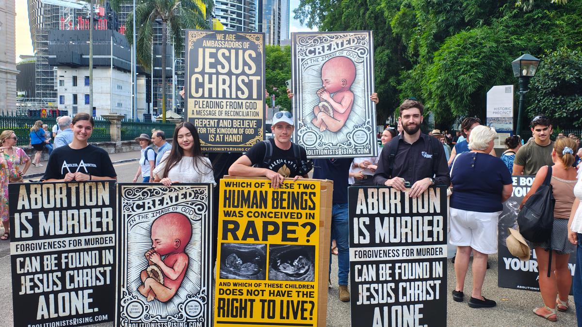 Attendees at a pro-life rally in Brisbane, Australia on Feb. 9, 2026. (Epoch Times Australia staff)