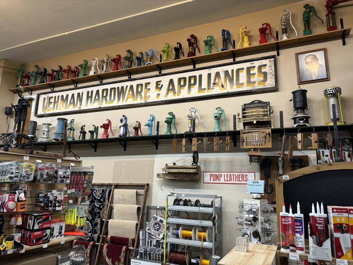 Antiques line the walls of Lehman's in Kidron, Ohio, on Feb. 11, 2026. (Jeff Louderback/Epoch Times)