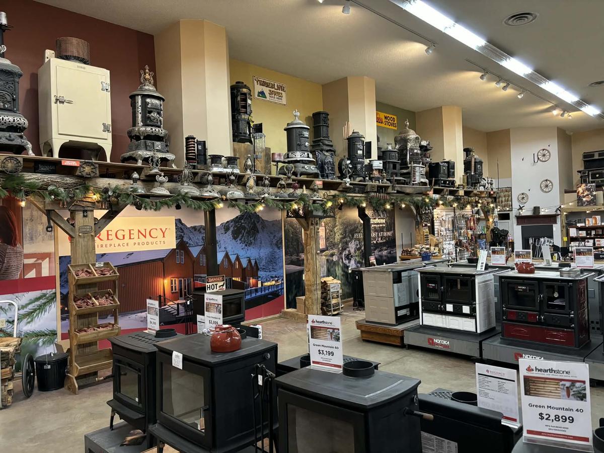 Wood-burning stoves are a draw at Lehman's in Kidron, Ohio. (Jeff Louderback/Epoch Times)