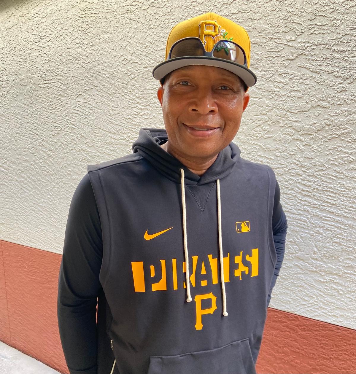 Pirates third-base coach Tony Beasley on Feb. 17, 2026. (Courtesy of Donald Laible)