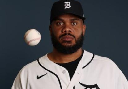 Kenley Jansen of the Detroit Tigers at Joker Marchant Stadium in Lakeland, Fla., on Feb. 17, 2026. (Geoff Stellfox/Getty Images)