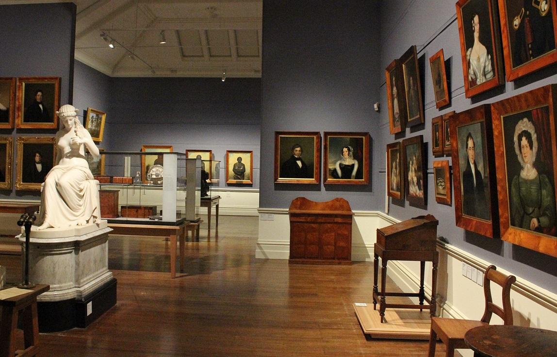 The Henry Hunter Gallery, located in the Tasmanian Museum and Art Gallery, houses colonial-era artworks, historic artifacts, and exhibits related to Tasmania's European settlement. (JTdale/CC BY-3.0)