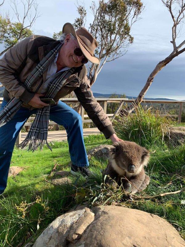 Fred Garcarczyk pats a koala in one of his tours. (Courtesy of Fred Garcarczyk)