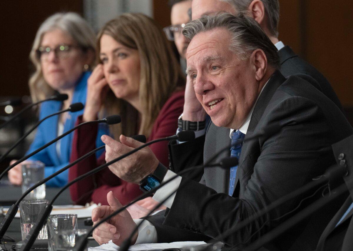 Quebec Premier François Legault responds to a question during a news conference following the First Ministers’ Meeting in Ottawa on Jan. 29, 2026. (The Canadian Press/Adrian Wyld)