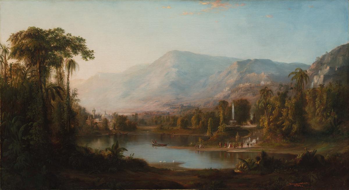 "Vale of Kashmir," 1867, by Robert S. Duncanson. Oil on canvas; 28 3/4 inches by 52 1/8 inches. Cleveland Museum of Art. (Public Domain)