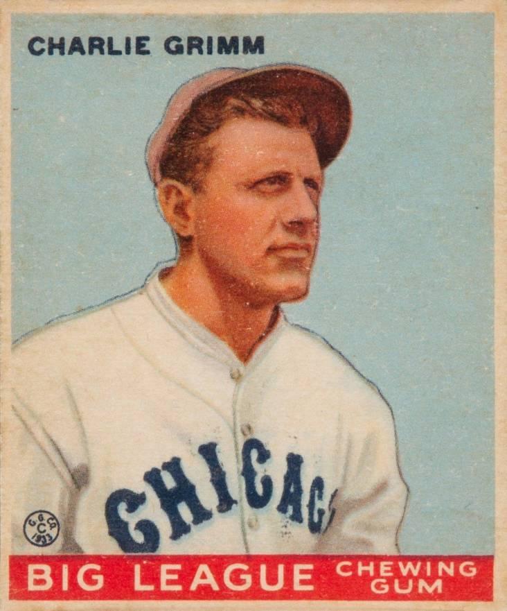A 1933 Goudey baseball card of Charlie Grimm as a member of the Chicago Cubs. (Public Domain)