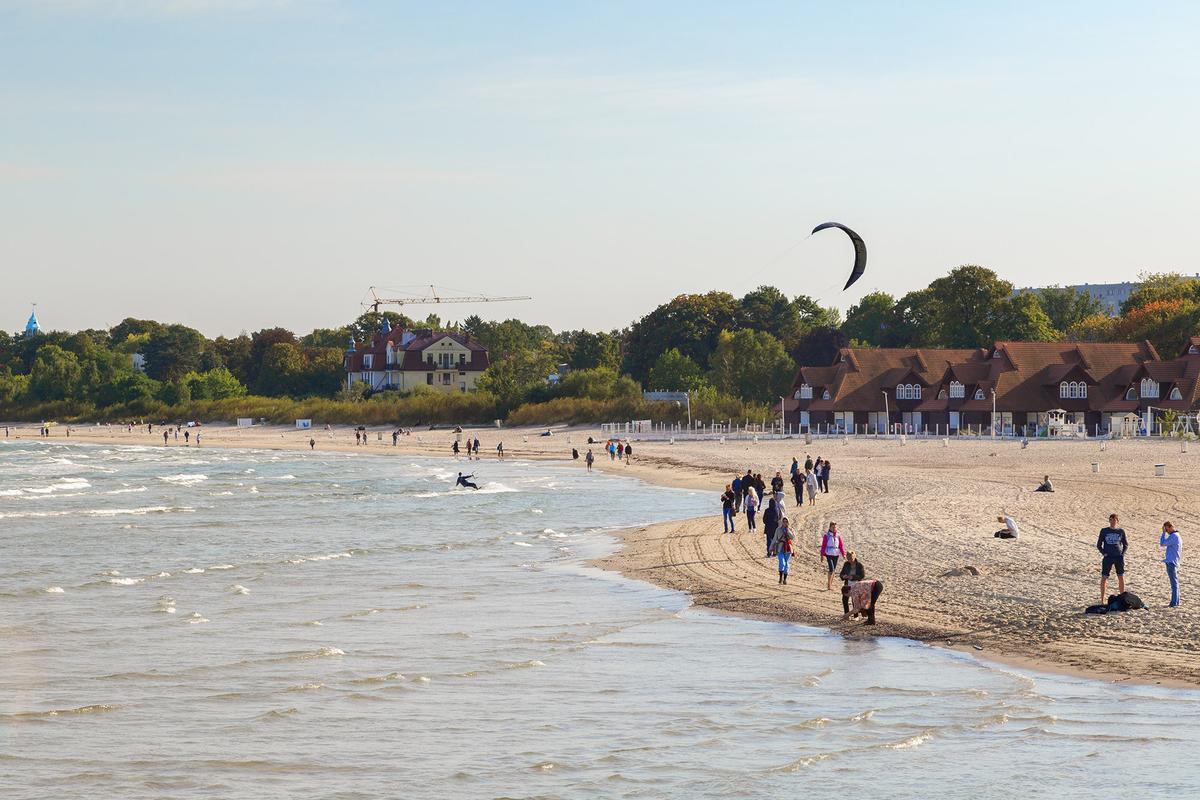 Sopot's sandy beaches are popular for swimming, sunbathing, and seaside recreation. (Tuomas A. Lehtinen/Getty Images)