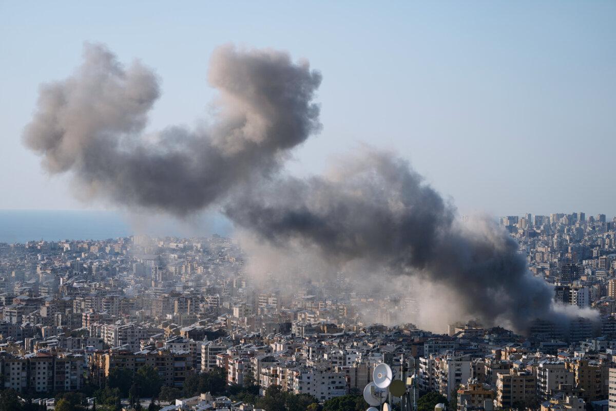 Smoke rises from an Israeli airstrike in Dahiyeh, Beirut's southern suburbs, Lebanon, on March 10, 2026. (Bilal Hussein/AP Photo)
