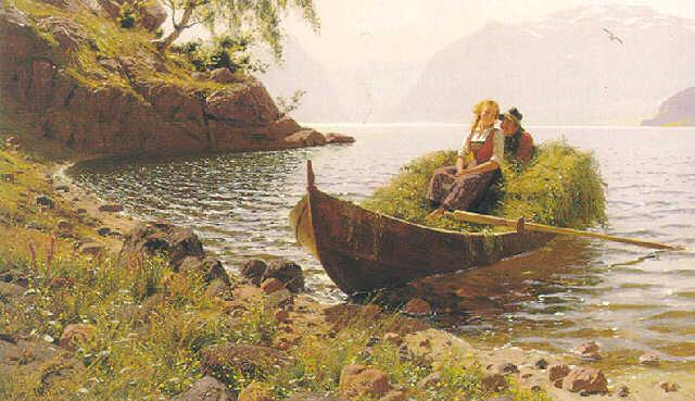 Hans Dahl's "In Calm Waters." (Public Domain)
