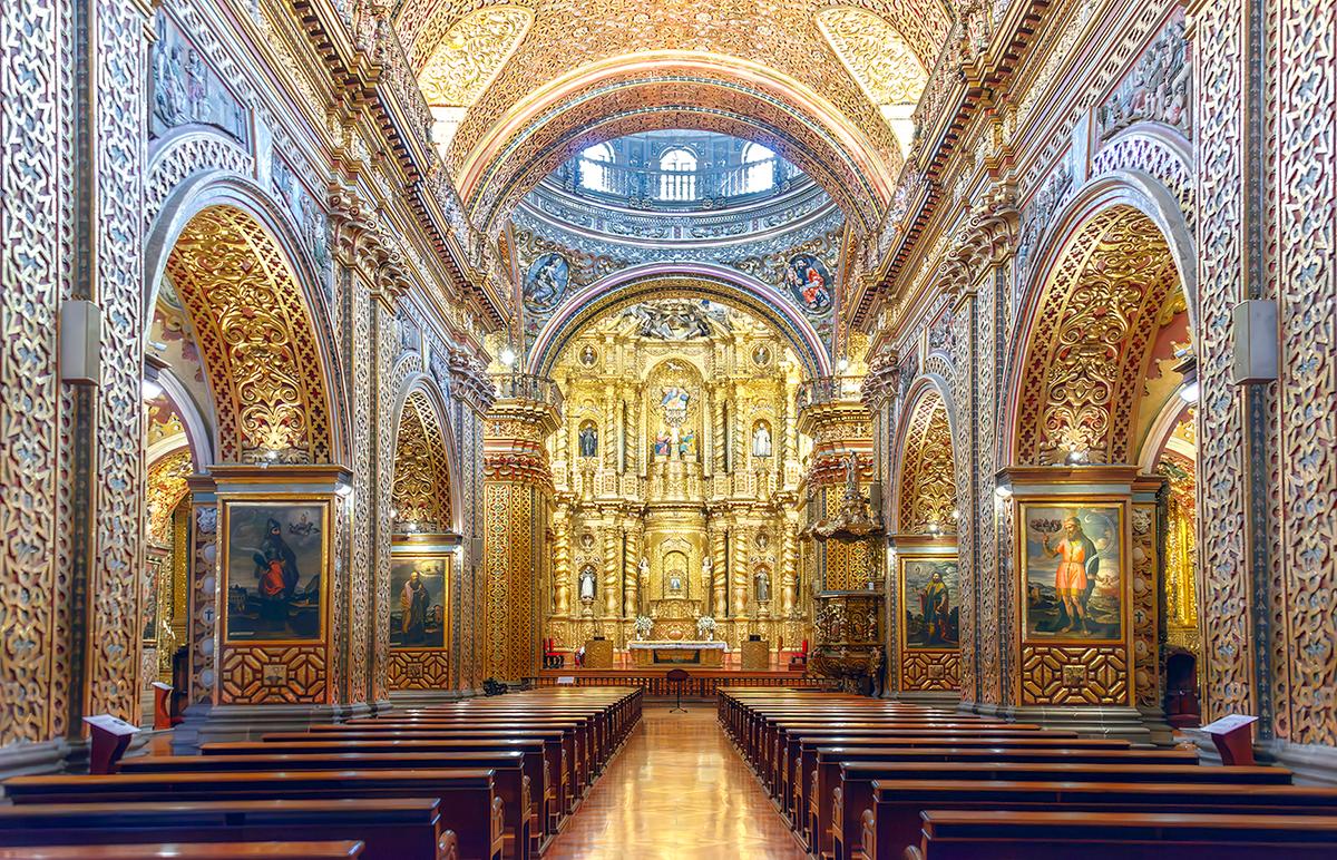 La Compañía de Jesús is called the “Golden Church” for its ornate baroque interior covered almost entirely in gold leaf. (Maria Coulson)