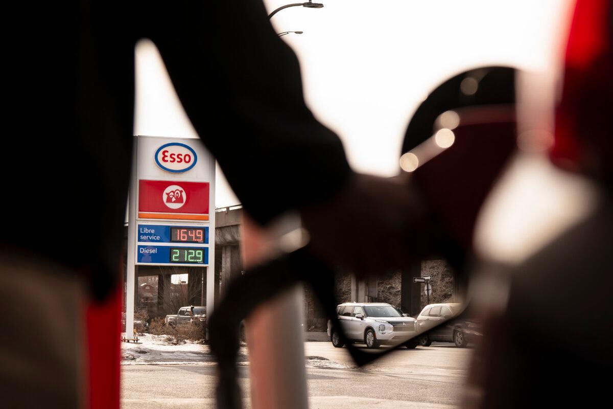 A gas station in Montreal on March 5, 2026. (The Canadian Press/Christopher Katsarov)