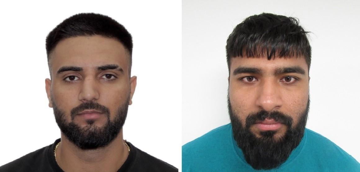 Two investigations conducted by the CBSA led to the recent expulsion of two foreign nationals who had been in Canada for some time. Arshdeep Singh, left, was deported on Jan. 19 and Sukhnaaz Singh Sandu was deported on Feb. 3. (CBSA photo)