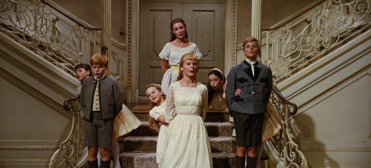 The children sing good night to guests, in "The Sound of Music." (Twentieth Century Fox)