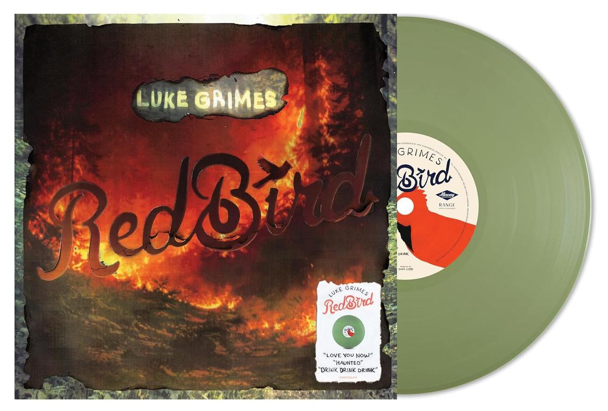 Luke Grimes's sophomore studio album "Red Bird" with a green LP. (Mercury Nashville)