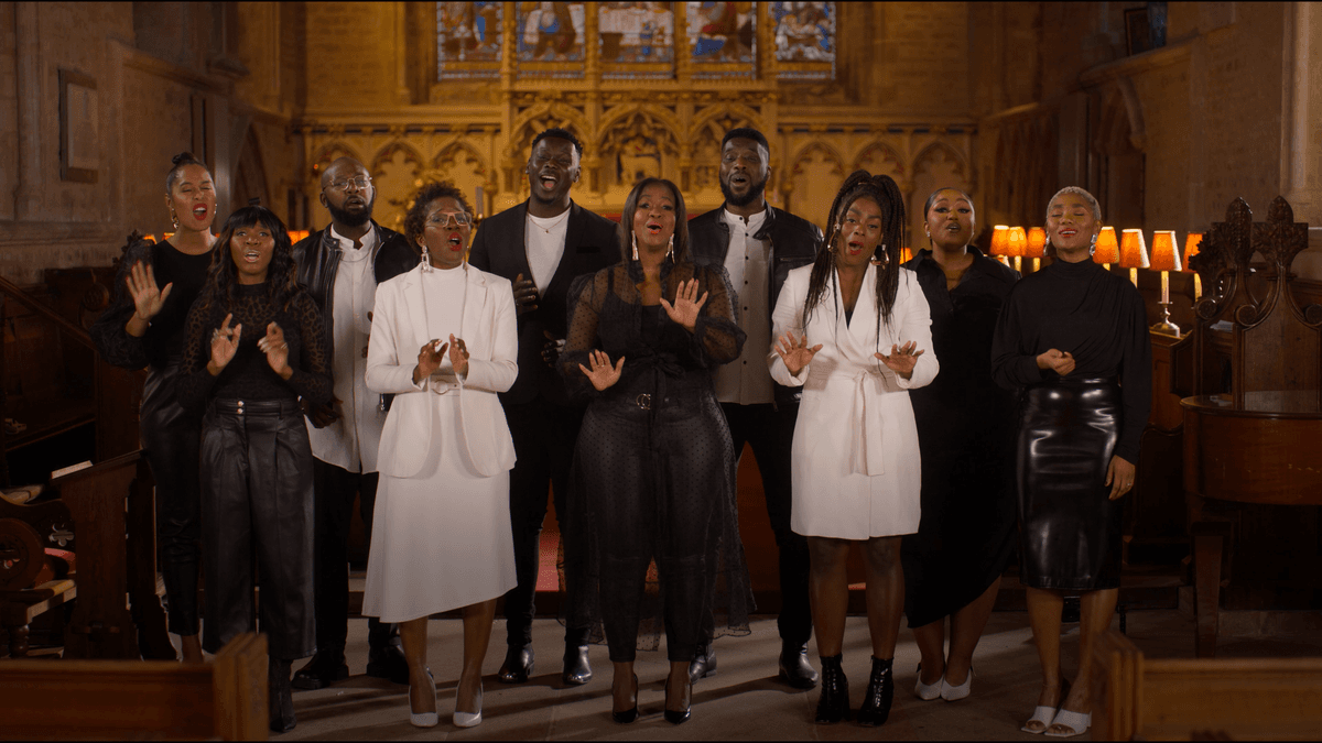 The Kingdom Choir singing in the historic Olney Church of St Peter and St Paul. (Haven Ministries/Kappa Studios)