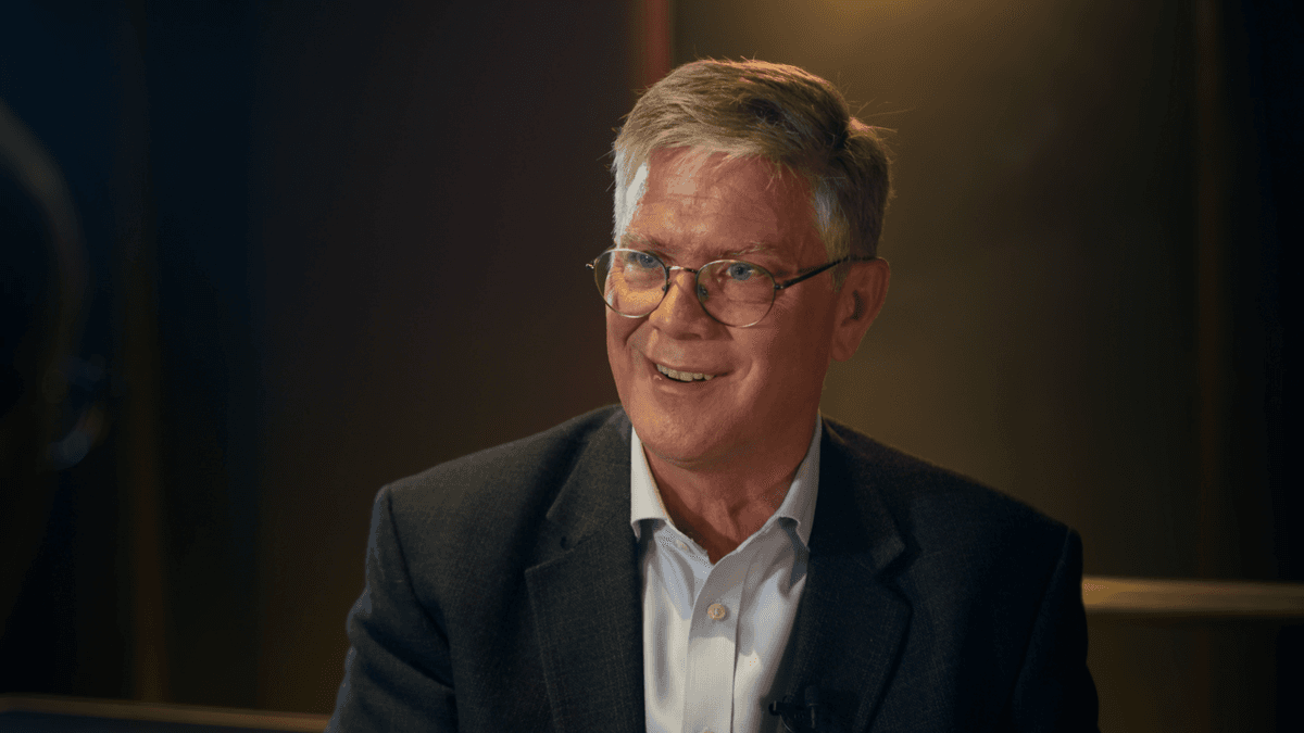 A film still of Bruce Hindmarsh, co-author of the book “Amazing Grace: The Life of John Newton and the Surprising Story Behind His Song” and one of the docudrama’s executive producers. (Haven Ministries/Kappa Studios)