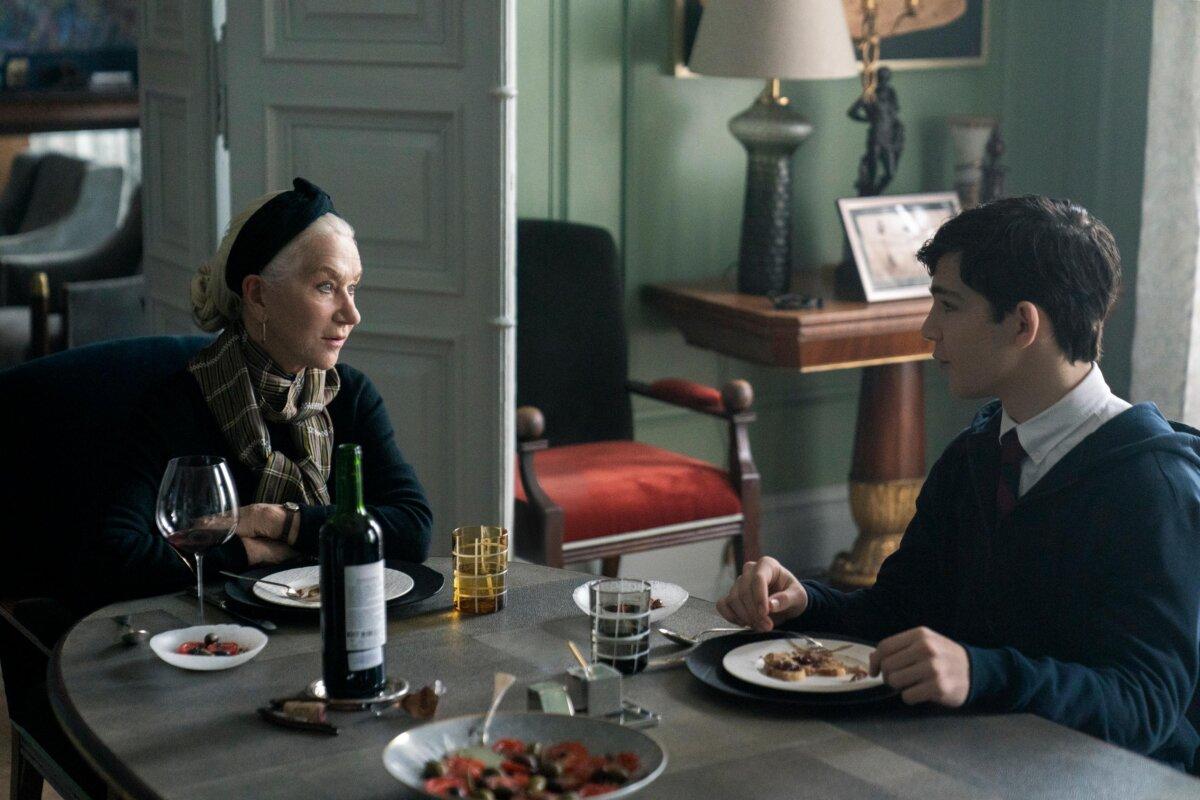 Julian Albans (Bryce Gheisar) and his grandmother, Sara Blum (Helen Mirren), in "White Bird." (Lionsgate)