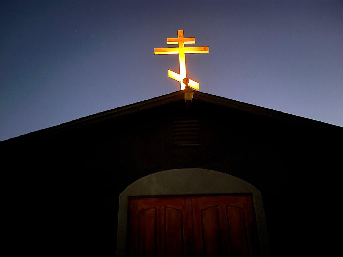 An outside view of Holy Archangels Orthodox Church in Phoenix on Jan. 31, 2026. (Allan Stein/The Epoch Times)