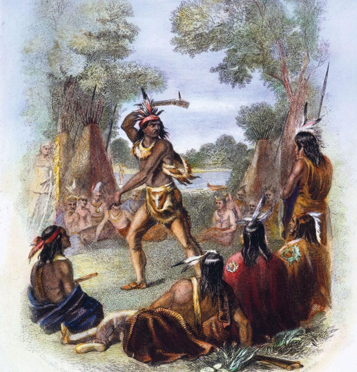 Pontiac takes up the war hatchet. (Public Domain)
