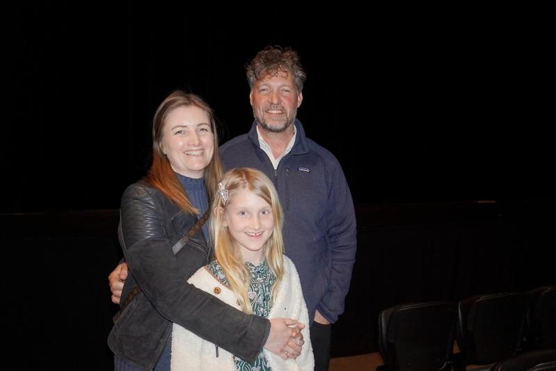 Henrik Rosendahl, his wife Kristina Goth, and their daughter attend Shen Yun World Company's premiere performance at the Royal Arena in Copenhagen, Denmark on March 30, 2026. (Mary Man/The Epoch Times)