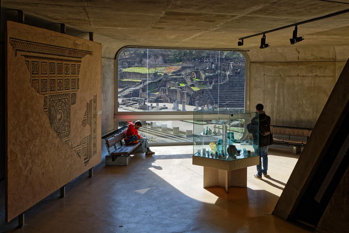 Windows allow visitors to view a Roman archaeological site at Lugdunum Museum. (Pierre Jean Durieu/Shutterstock)