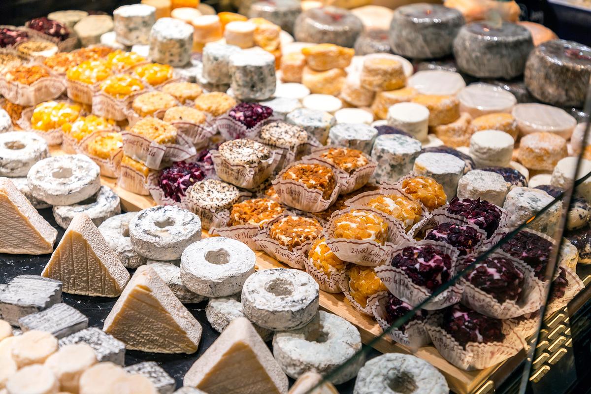 Gourmet food sold at Les Halles de Lyon Paul Bocuse, an indoor food market named after renowned chef Paul Bocuse. (ColorMaker/Shutterstock)