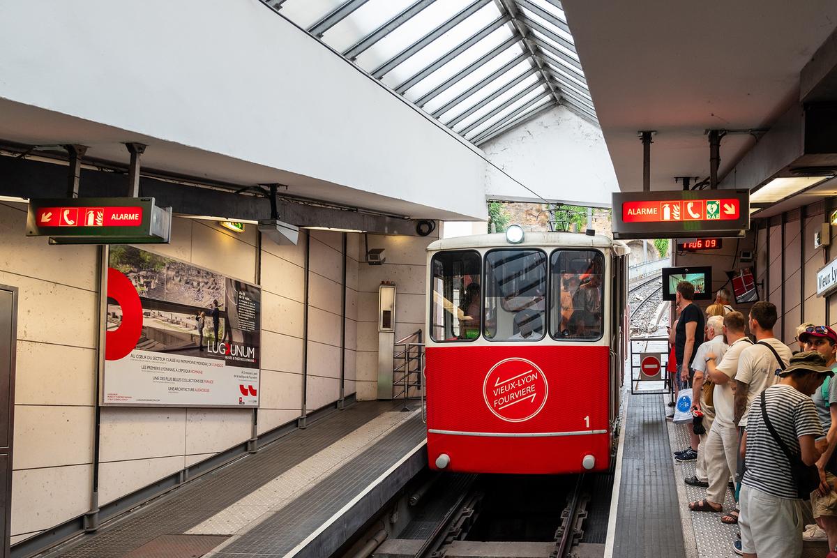 Lyon's funicular railway system connects lower parts of the city to hilltop districts like Fourvière. (Dorota Szymczyk/Shutterstock)