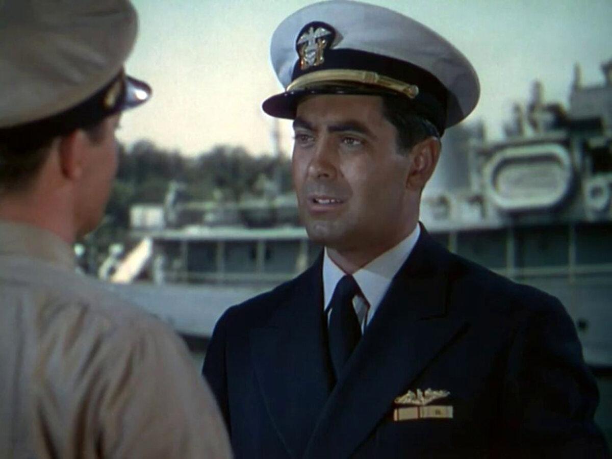 Lt. Ward Stewart (Tyrone Power) finds out he’s been reassigned to a sub, in “Crash Dive.” (20th Century-Fox)