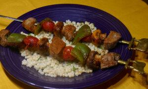Quick and Easy Beef Kabobs and Pearl Couscous