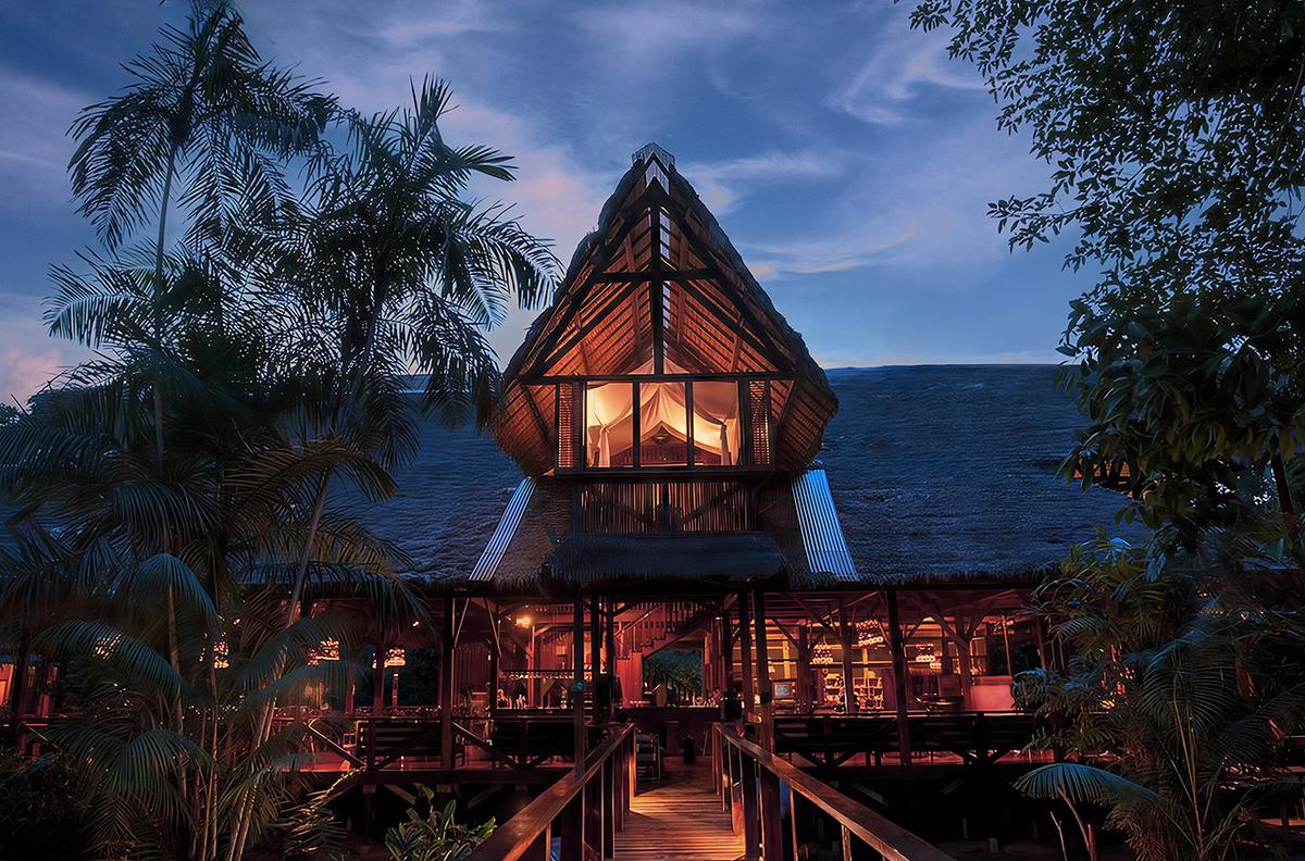 The Refugio Amazonas eco-lodge tucked deep in the jungle on the Tambopata River. (Maria Coulson)