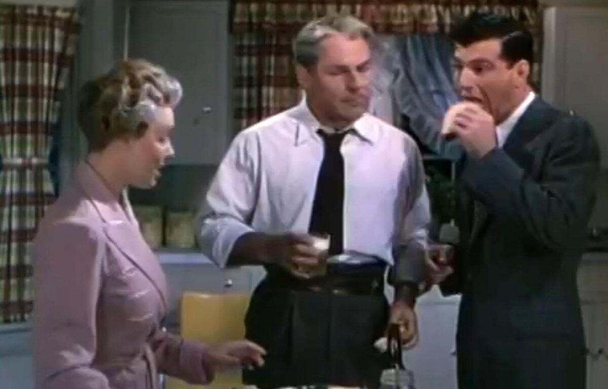 (L–R) Anna (Ann Richards), Steve Dangos (Brian Donlevy), and son, Teddy (Stephen McNally), in “An American Romance.” (Metro-Goldwyn-Mayer)