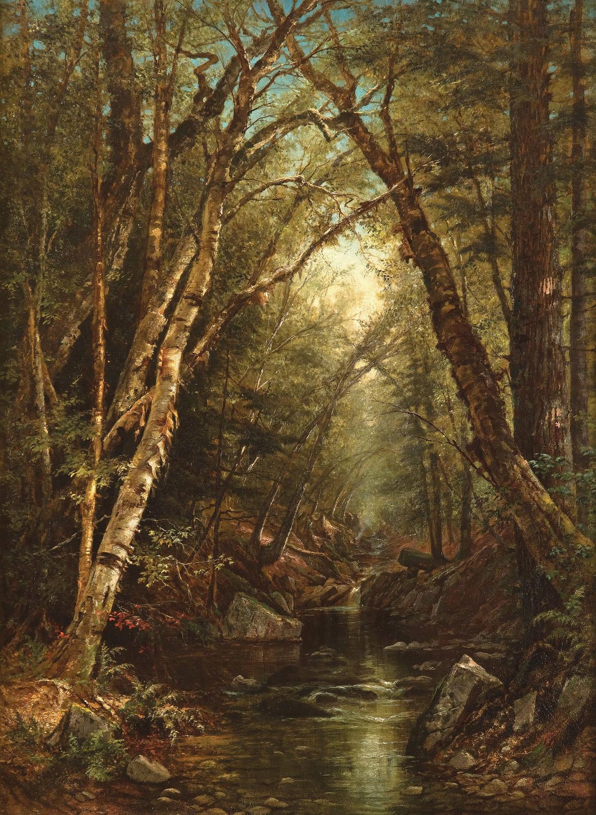 "Landscape," 1865, by Susie M. Barstow. Oil on canvas; 30 inches by 22 inches. (Courtesy of the Scott Collection)