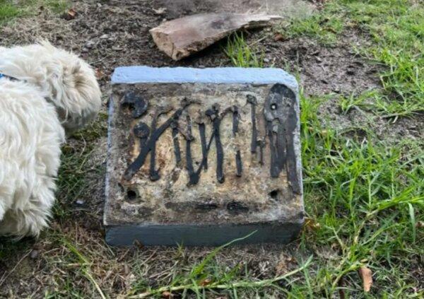 A third defaced monument in Caulfield Park, Melbourne of Australia. (Courtesy of Australian Jewish Association)