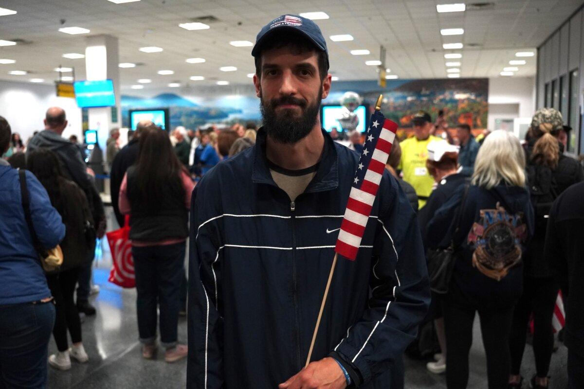 Benjamin Ferrara at Stewart International Airport in Newburgh, N.Y., on April 11, 2026. (Oliver Mantyk/The Epoch Times)