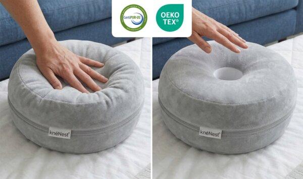 KnēNest – a new knee pillow that provides precise support while you sleep, helping to prevent and reverse the damage caused by side sleeping. 