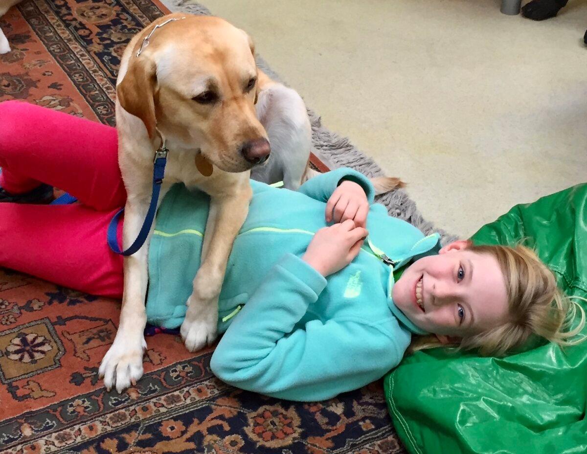 Florian helps Avery stay calm during her anxiety attacks. (Courtesy of Linda Zelik)