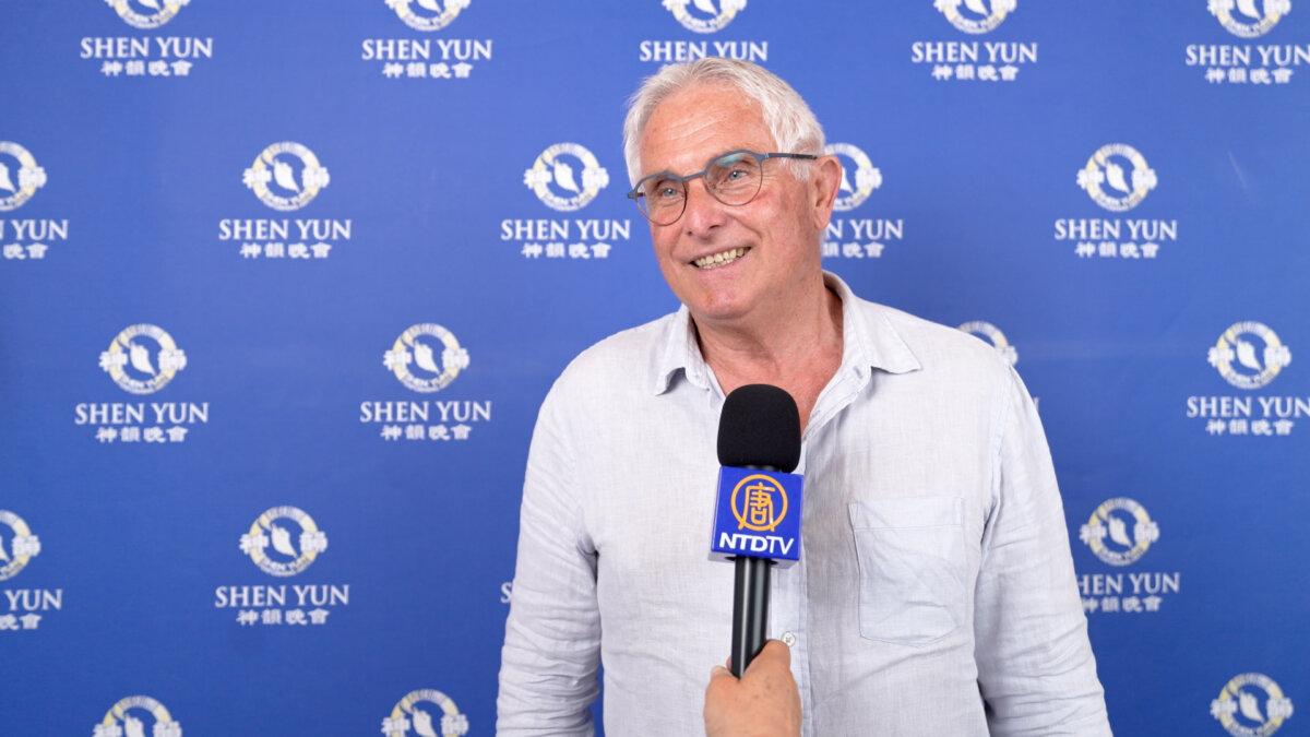 Alain Priet enjoys Shen Yun Performing Arts at the Grand Théâtre de Provence in Aix-en-Provence, France, on April 16, 2026. (NTD)